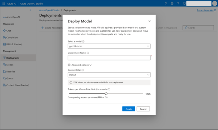 create new deploymentsクリック